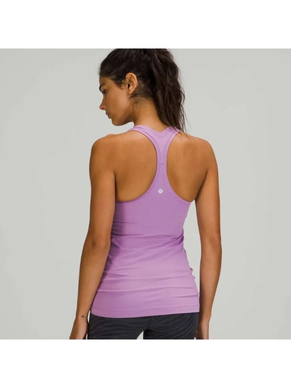 Lululemon Cool Racerback Tank Cropped Top *Nulu Wisteria Purple